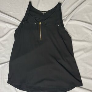 Express Black Tank Top with Gold Accent